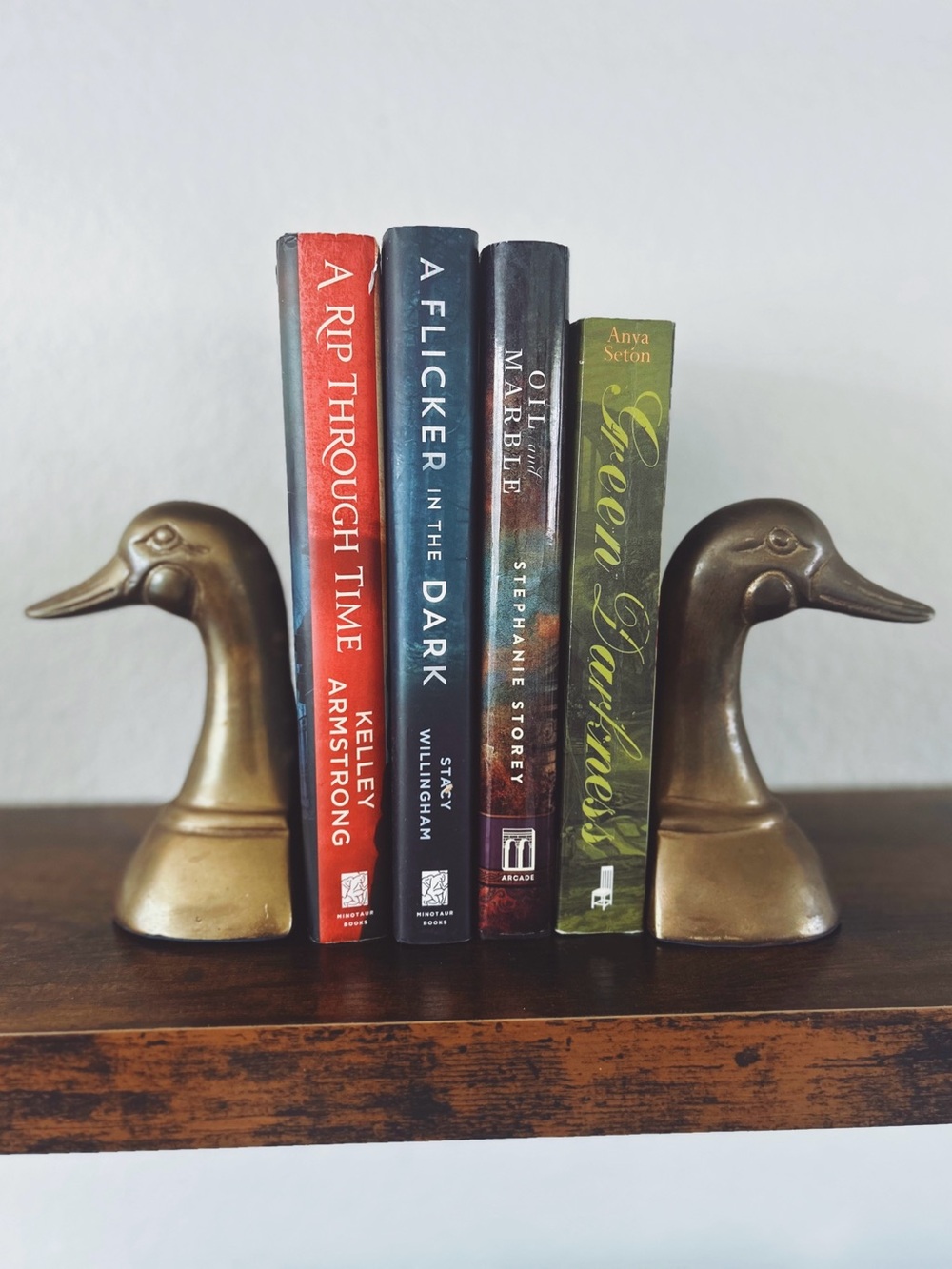 Vintage Heavy Brass Bookends- Mid Century Modern Goose Bird Bookends-Pair